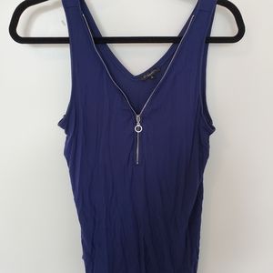 Dynamite v neck tank top work functional zipper